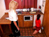 Cooking and BDSM submission at once by crazy teens