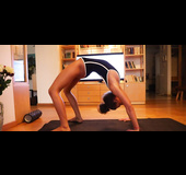 Latvian woman yoga workout