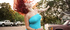 Curvy red-head chick in blue dress showed her great boobs in the car