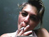 Awesome closeup with French bitch smoking on cam
