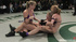 Three ponytailed blondies fighting and fucking furiously on the ring in public